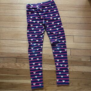 Crewcuts Navy & Pink Heart Stripe Leggings in size 10